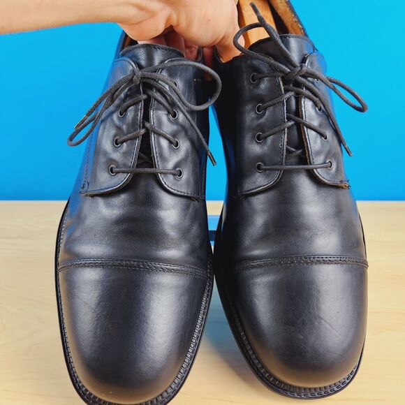 Bostonian Strada First flex Mens Size 13 Shoes Italy Derby Black Leather Cap toe main image 6